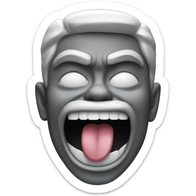 Emoji which shows the heavy metal sign and his tongue out sticker