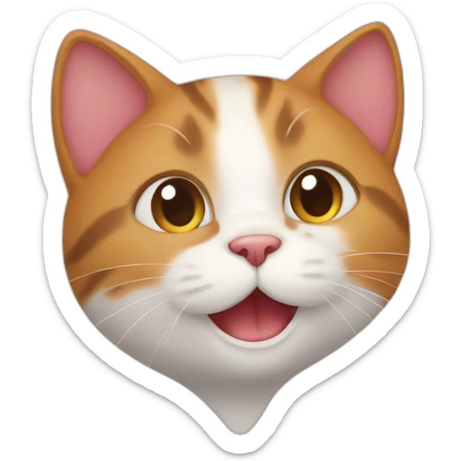 cat shows heart sticker