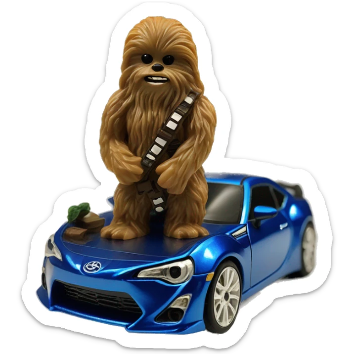 Hot wheel furry Chewbacca Toyota 86 blueberry furry finish all ,chrome wheels  sticker