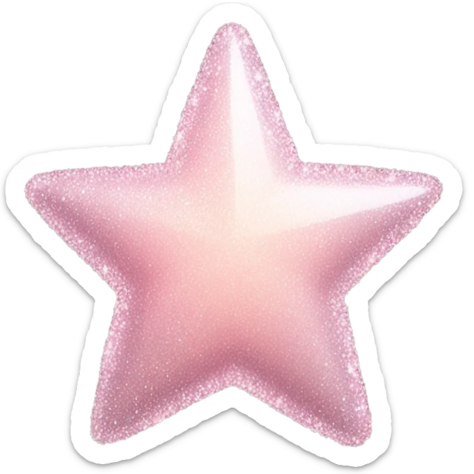 pale pink star sparkle sticker