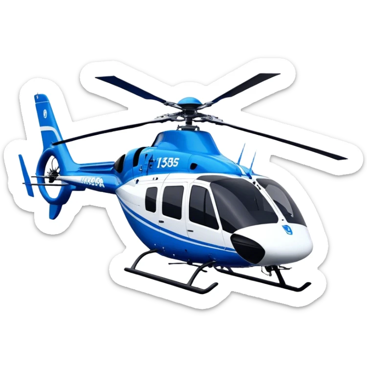 Eurocopter EC135 - Airbus Helicopters (Model Year: 2020) (Iconic colour: Blue and white) sticker