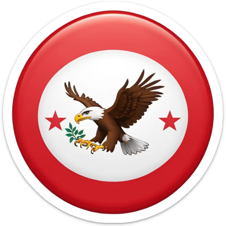 Flag emoji of 1992 dardania flag woth blue background red circle and eagle on circle im this shape: 🏴 sticker