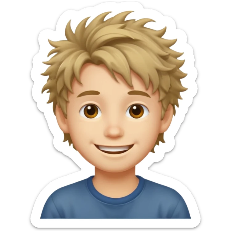create emoji of a boy getting up in the morning in the bed sticker