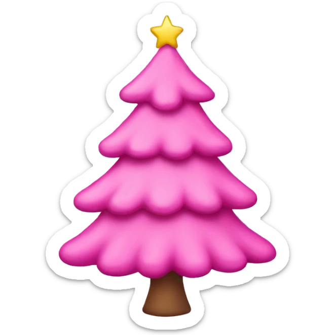 pink christmas tree sticker