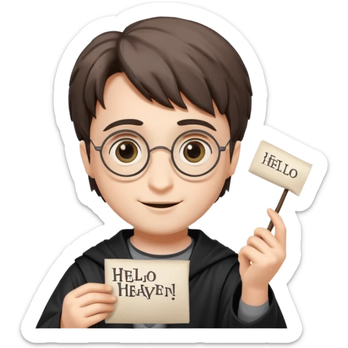 Harran Potter olsun elinde kağıt olsun kağıtta merhaba cennet yazsın sticker