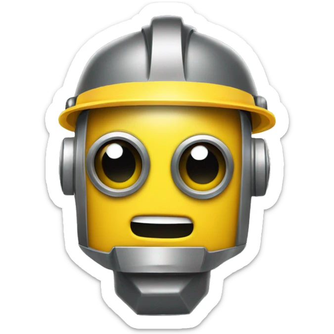 i want an emoji of a yellow robot but with a construction hat sticker