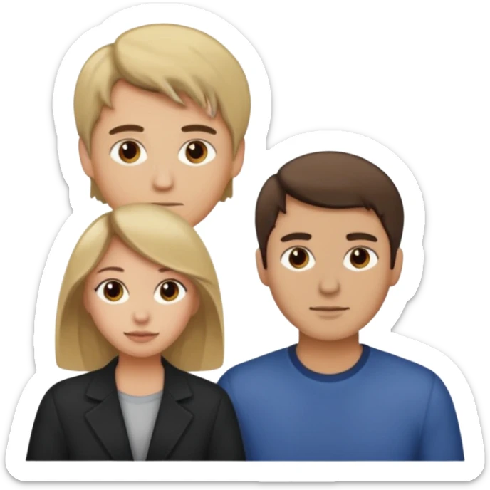 couple male dirty blonde hair female dark brown hair sticker
