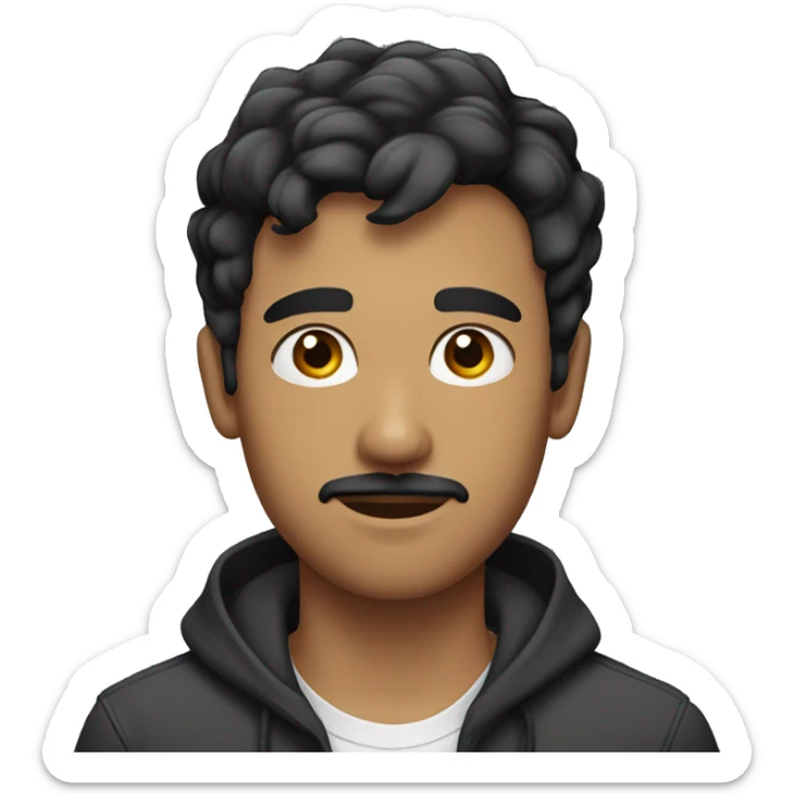 22 years old boy with short facial hair and a mustache with medium dark hair sticker
