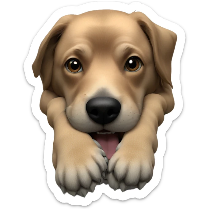 eerie dog in blurred room sticker