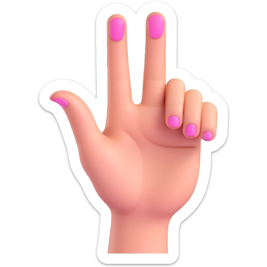 WhatsApp emoji style hand, pinky finger extended and pointing up, other fingers folded, clear and expressive, 3D emoji style sticker
