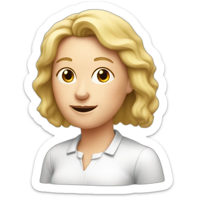 middle aged white woman mid length blond hair chewing on a carrot sticker