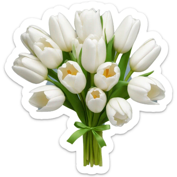 white tulip bouquet  sticker