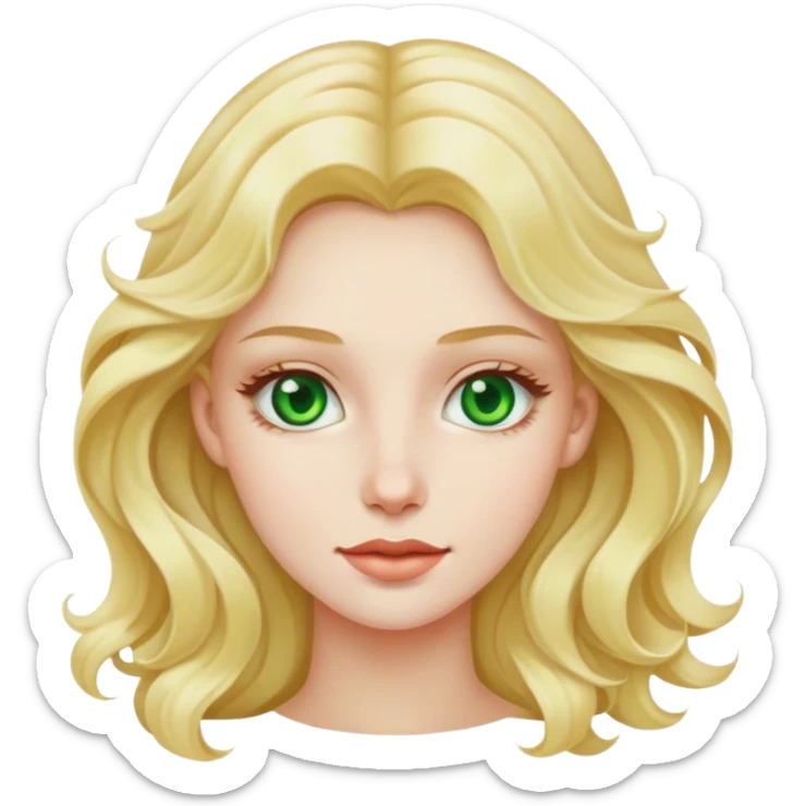 Tall wavy long blonde girl green eyes pale  sticker