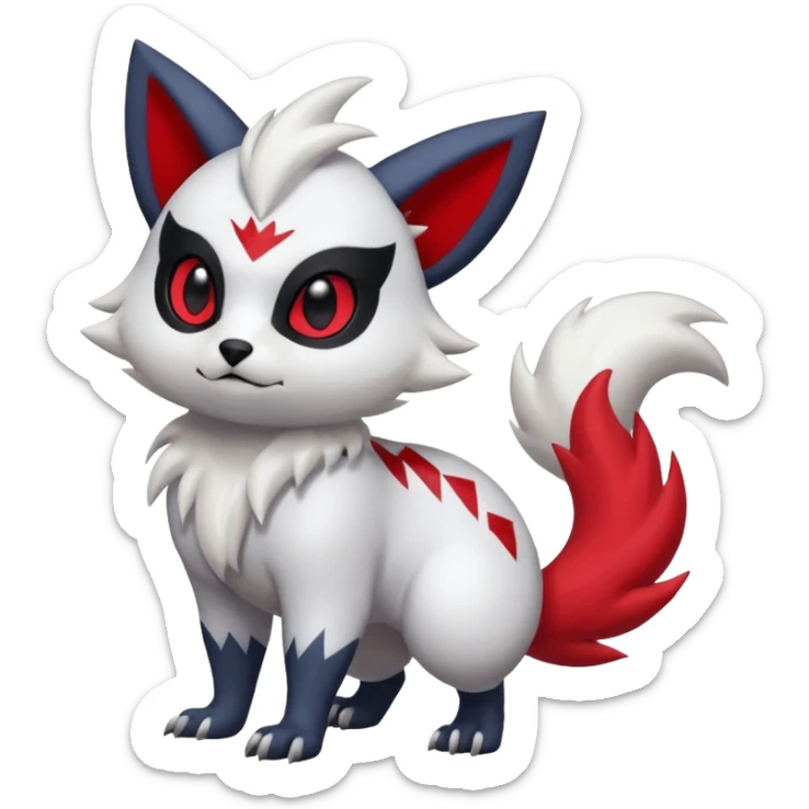 Absol-Zorua-Furret-Zangoose-fusion-animal-Fakémon-hybrid-creature  sticker
