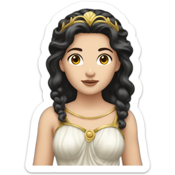 Diana roman goddess fair skin and dark hair sticker