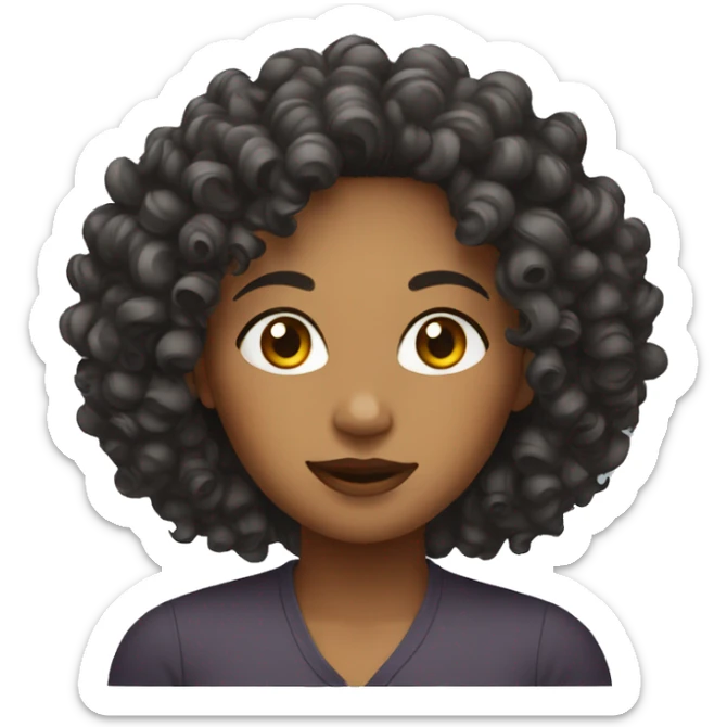 Curly hair women sticker