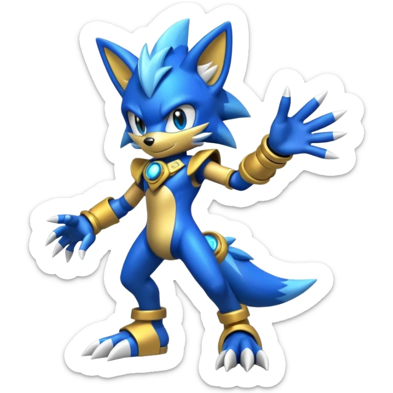 Mechanical Furry Cute Shiny Sonic-Zeraora-WickerBeast-Protogen-Primagen-Fakémon Full Body sticker