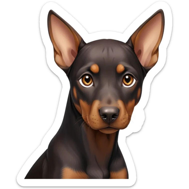 cinematic-noble-doberman puppy-portrait-emoji,-poised-and-regal,-with-a-strong,-athletic-build-and-a-lustrous,-well-groomed-black and tan fur,-deep-set-soulful-brown-eyes,-simplified-yet-sharp-and-sophisticated-features,-highly-detailed, sticker