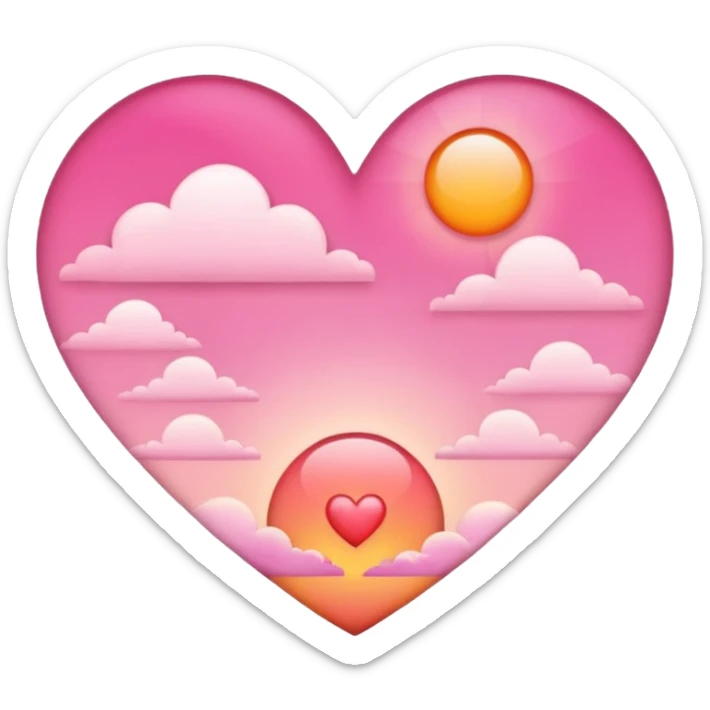 morning sky heart sticker