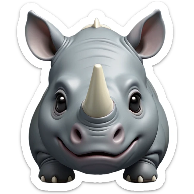 cinematic-cute-rhinoceros-zomed-out-portrait-emoji,-head-tilted-playfully-and-inquisitively,-featuring-a-rugged,-glossy-slate-gray-hide-with-a-gentle,-rounded-ivory-horn-and-round,-sparkling-eyes-filled-with-curious-wonder,-showing-the- (2) sticker