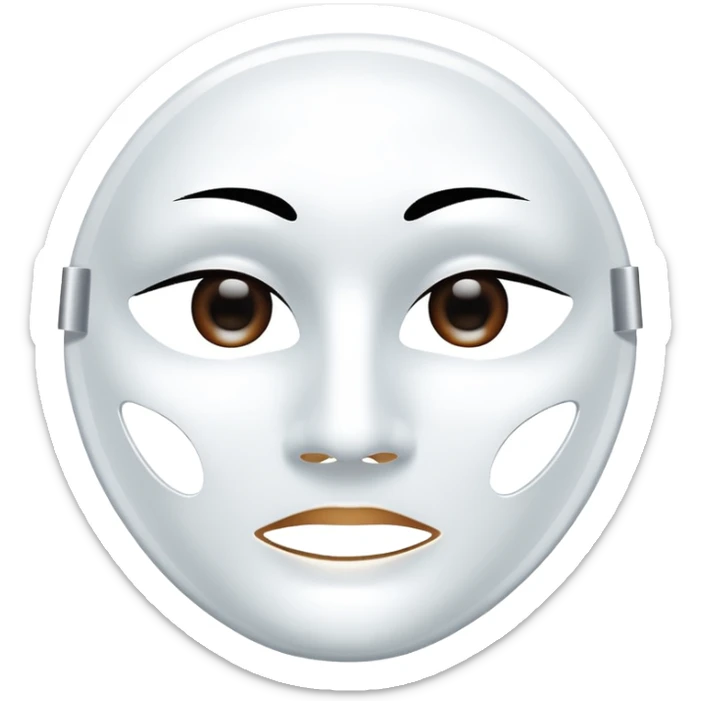 a sheet of white mask pack for face skincare beauty, transpalent holes on eyes and mouth, no real eyes and mouth sticker