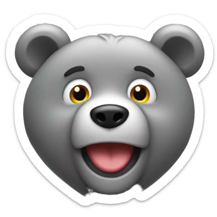 realistic-falling-in-love-grey-bear-with-eyes-in-the-form-of-hearts sticker