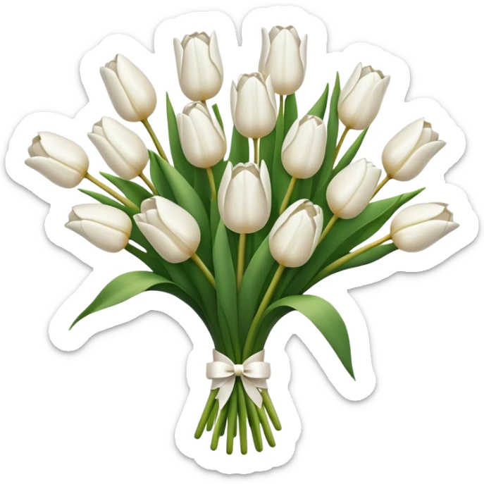 white tulip bouquet  sticker