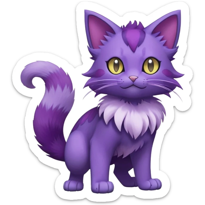 Purrloin-Delcatty-Pokémon-Fakémon-hybrid-creature (full body) sticker
