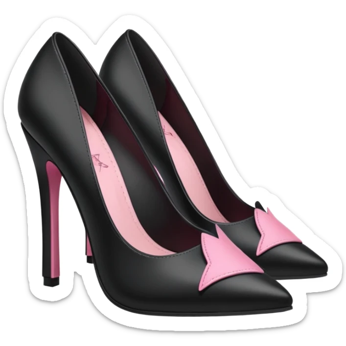 BLACKPINK-inspired gothic shoes, no hearts, black and pink, cute  sticker