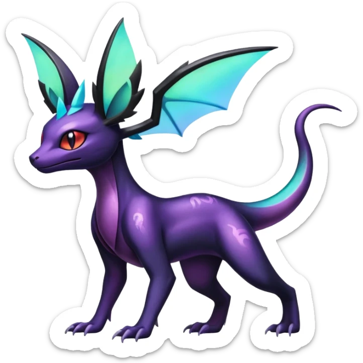 Shiny Ethereal Celestial Salandit-Noivern-Umbreon-Noibat-Espeon-Hybrid (Full body) sticker