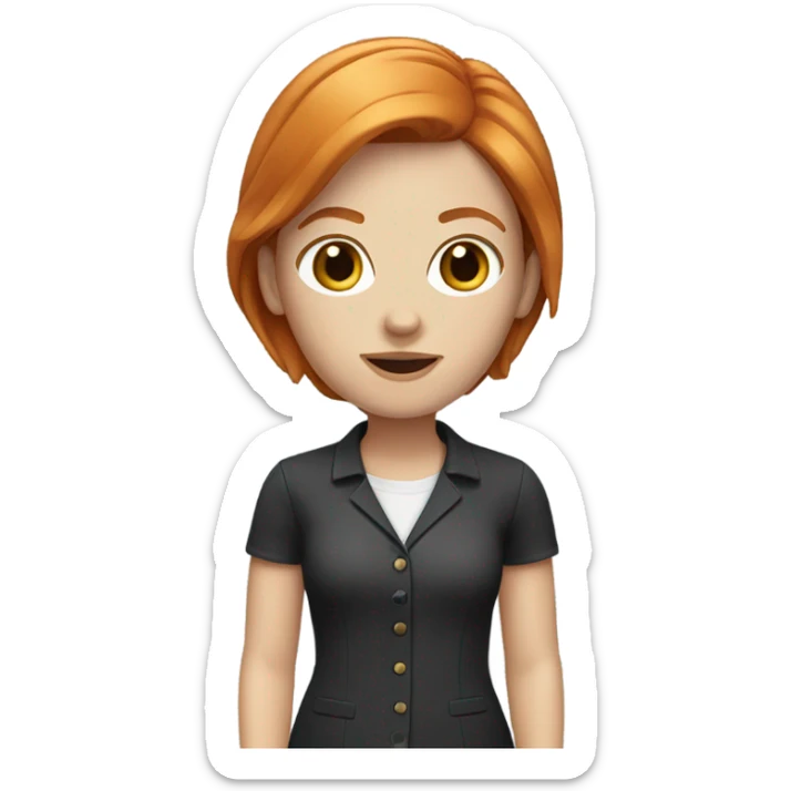 Memoji of Amy, a British ginger haired girl who works at a call center sticker