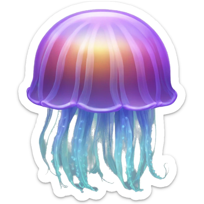 Iridescent jellyfish sticker
