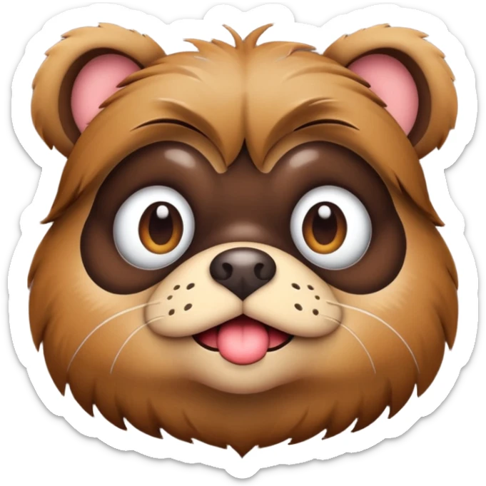 Pug × French Bulldog (Frug) with brown fur. I'd like a 3D emoji sticker