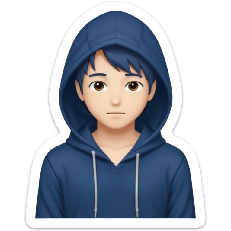 Cute Sexy Handsome Attractive Romantic Shoujo-Anime-style semi-realistic Man with a hoodie  sticker