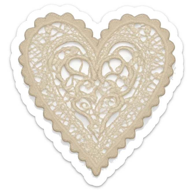 lace heart sticker
