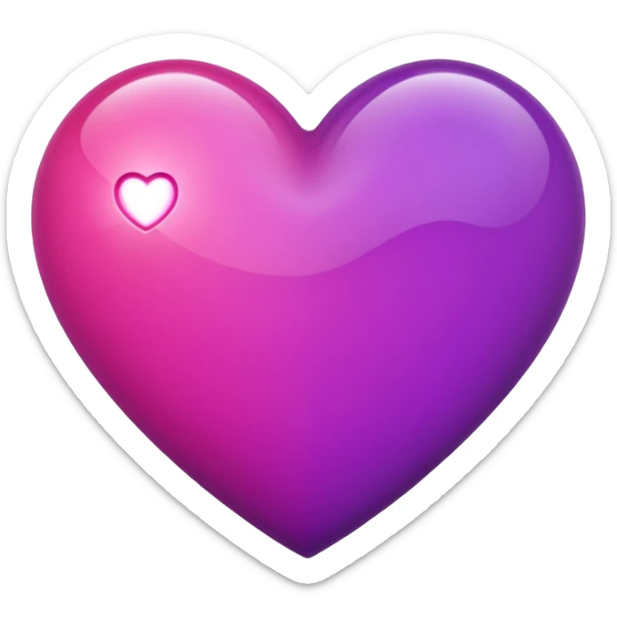 heart with purple, hot pink, amber, light green, and dark purple sticker