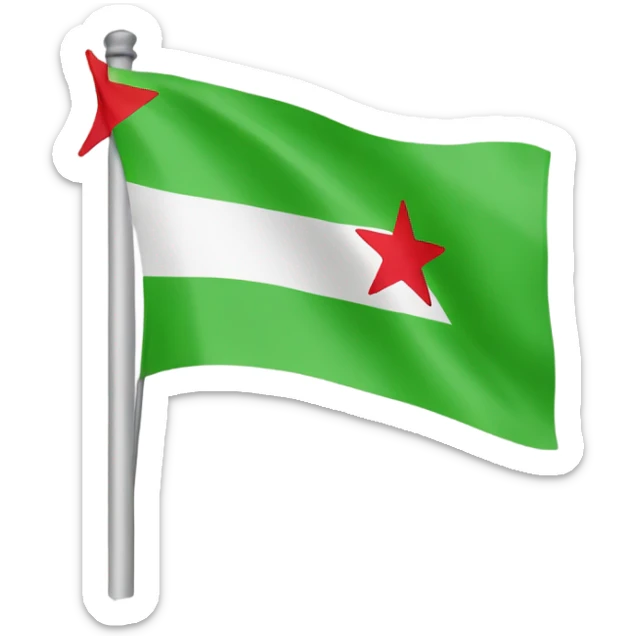 Green flag of syria with three red stars emoji icon sticker
