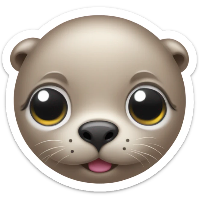 a cute seal with big eyes and s small mouth and nose in pink pijamas  sticker