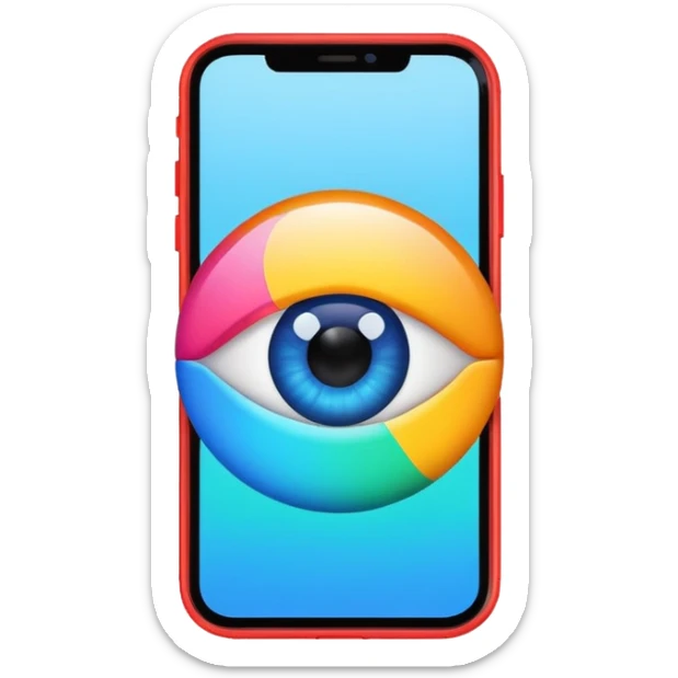 Un tac Tac a una pantalla de teléfono  donde se visualice el teléfono y sea de colores vibrantes y resalntante sticker