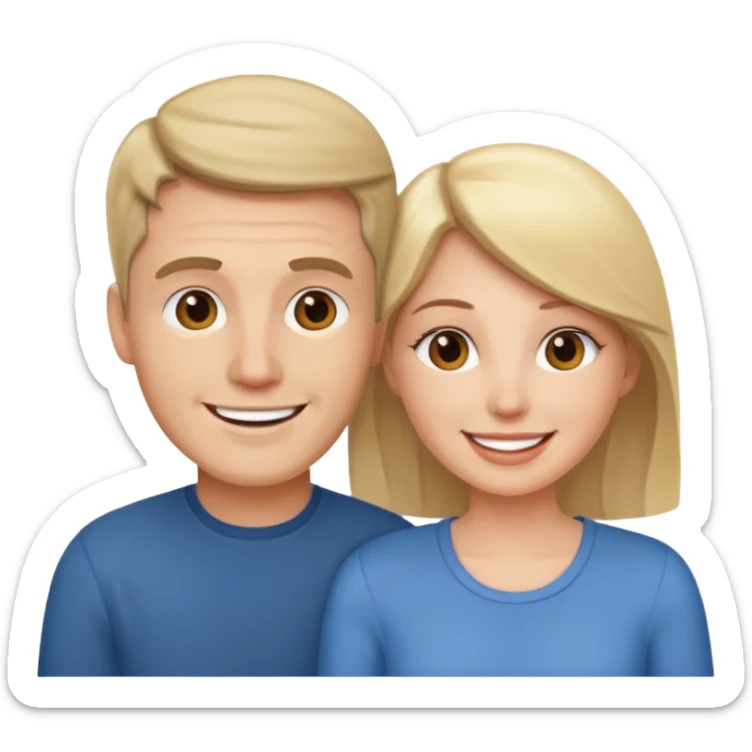 a person chatting up another person, one white male, one white woman sticker