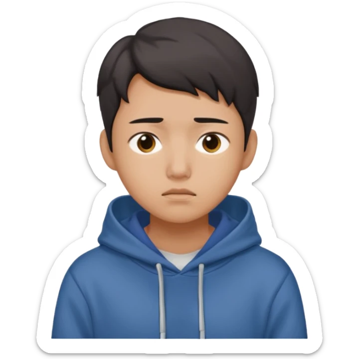South Korean college student with a worried face (melange hoodie) sticker