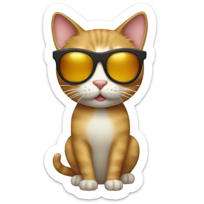 Cat with sunglasses sticker