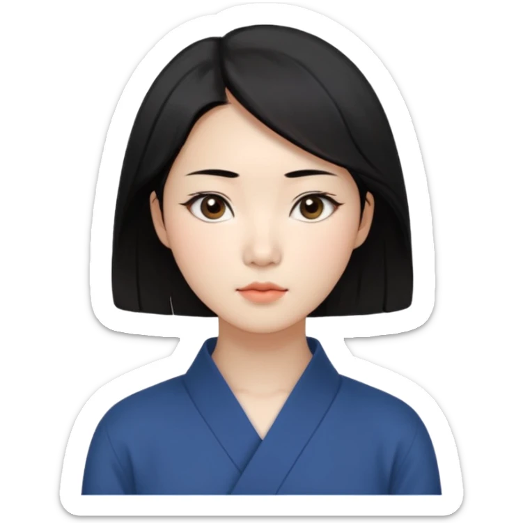 Korean woman, East Asian features, female human avatar,
soft thoughtful expression, calm mood, sensitive personality,
natural black hair, simple hairstyle,
neutral face, minimal makeup,
professional, clean, minimal style,
no cartoon, no fantasy, no costume sticker