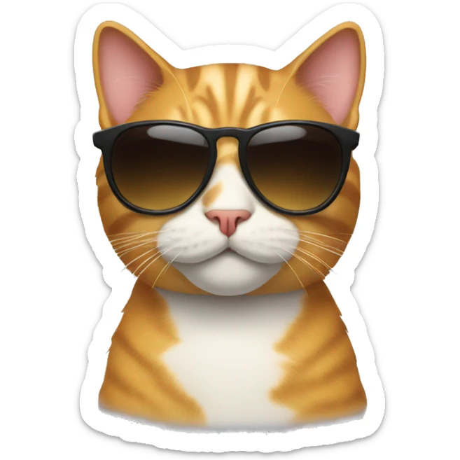 Cat with sunglasses sticker