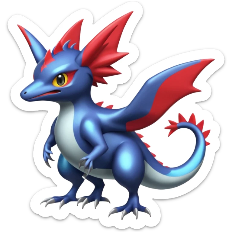 Shiny Noibat-Nargacuga-Salamence-Silvally-Fakémon-hybrid-creature (full body)  sticker