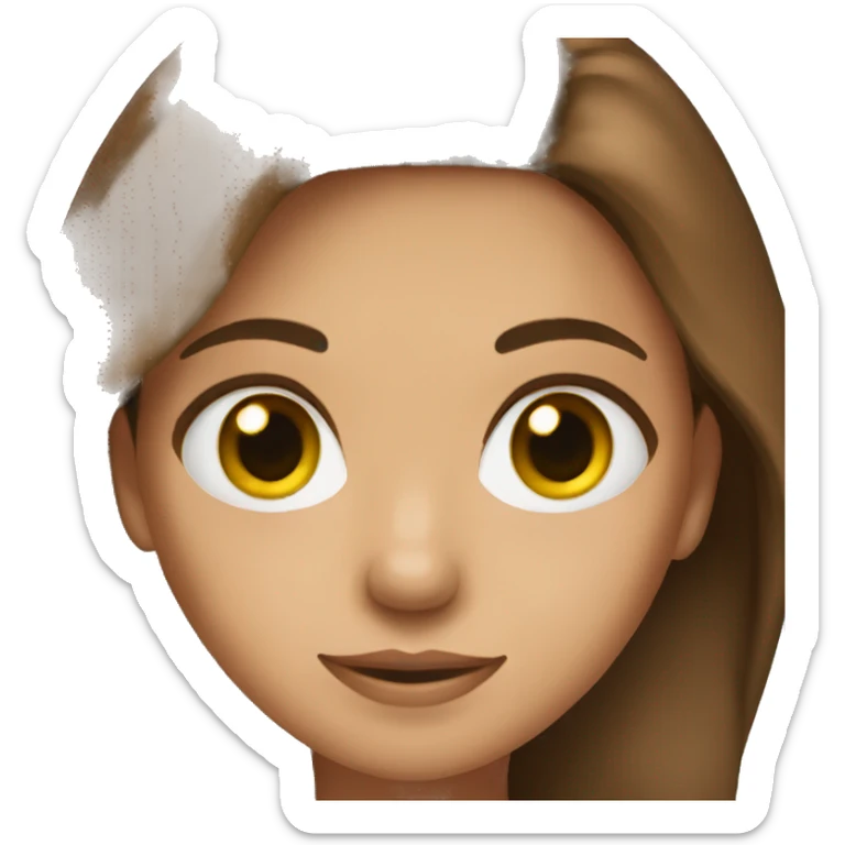 The girl is a green-eyed brown-haired woman sticker