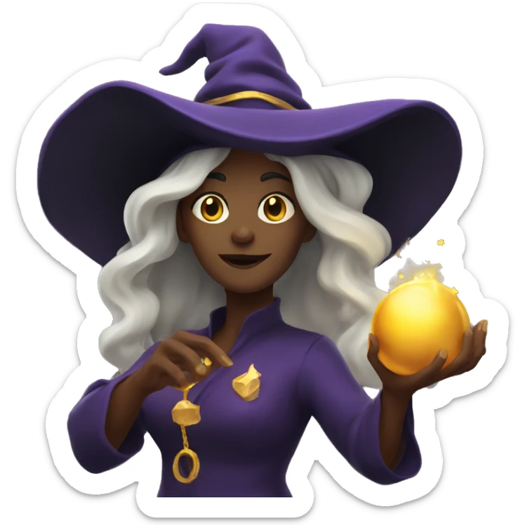 witch doing gold spell sticker