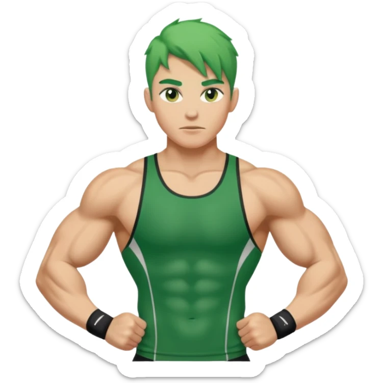 green haired, athlette sticker