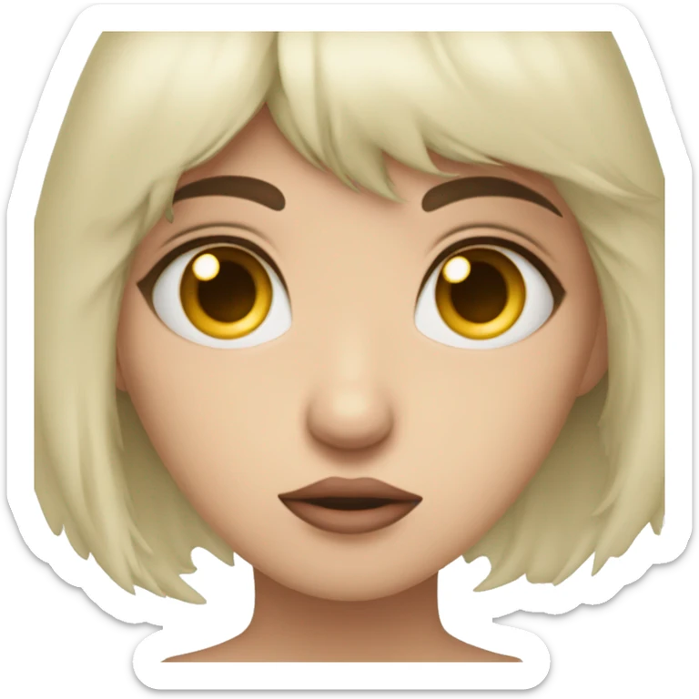 Una cariata triste con unas x en los ojos y humo de su boca sticker