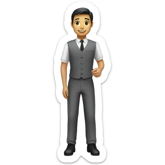 waiter and uniform gray sticker